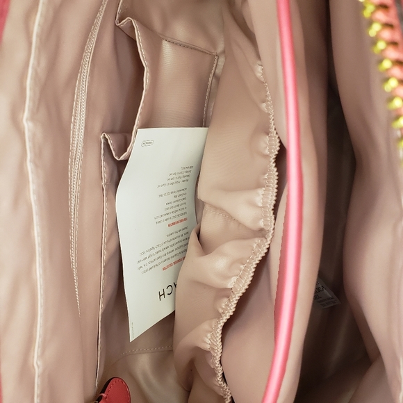 Coach Addison Spectator Khaki  Signature Pink Leather Trim Laptop Busine… - Picture 14 of 16